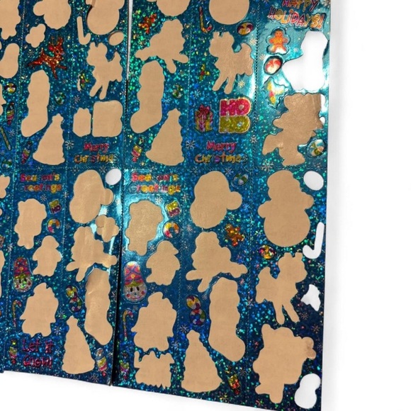 Vintage RARE Lisa Frank Halloween & Winter Holiday Sparkle Sticker Strip Lot - Picture 10 of 11